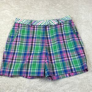 Lady Hagen pink and green plaid golf shorts, size 10